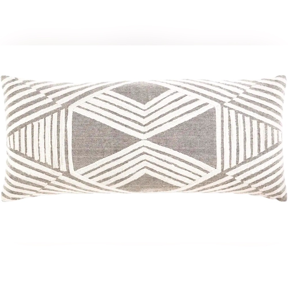 “New” Embroidered Geometric Pattern Throw Pillow Cover